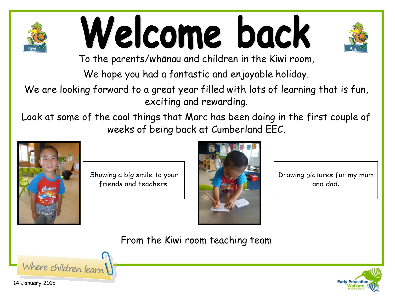 欢迎回来, Welcome back Marc! 20 一月 2015